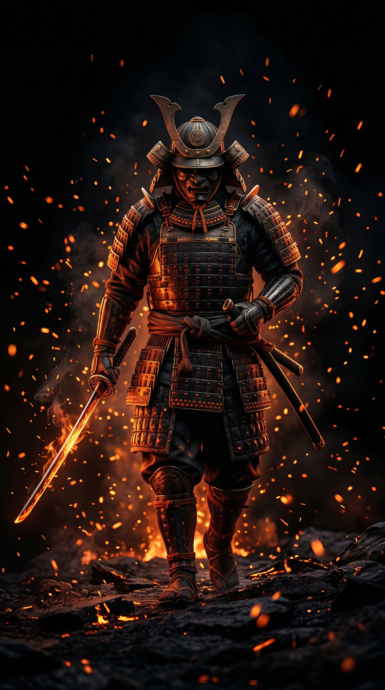 Samurai Emerging From Darkness